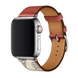 Apple Watch Band Brique/Béton Swift Leather Single